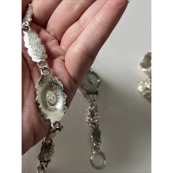 Premier Designs Jewelry Silver Tone Set Watch, Bracelet, Earrings, Pendant - Picture 12 of 16